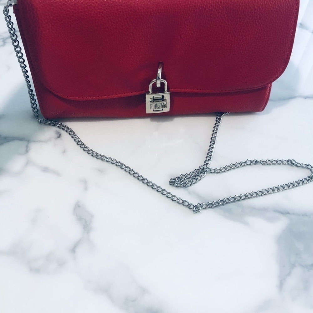 Steve MADDEN Bag Purse Crossbody Red & Nickel NWT MSRP $78 FauxLeather